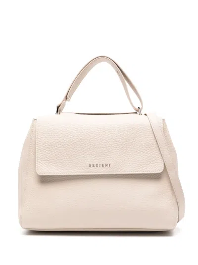 Orciani Sveva Soft Leather Tote Bag In Neutrals