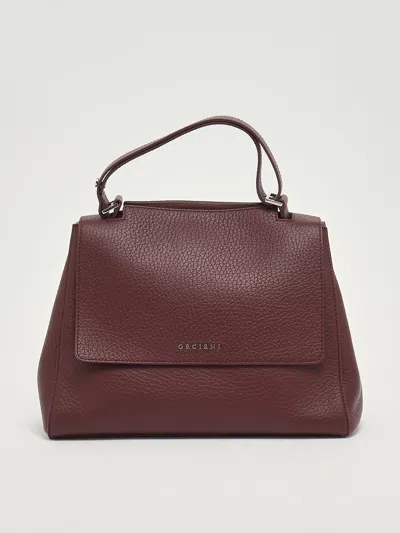 Orciani Sveva Soft Media Con Tracolla Shopping Bag In Burgundy
