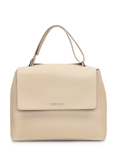 Orciani Sveva Soft Hammered Leather Small Bag In White