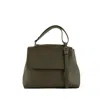 Orciani Sveva Soft Medium Bosco Leather Shoulder Bag With Shoulder Strap In Green