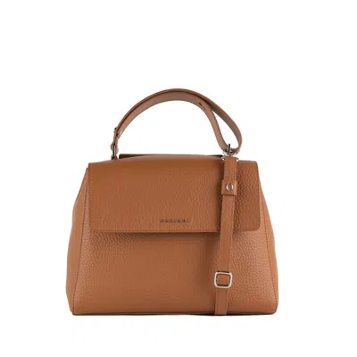 Orciani Sveva Soft Medium Colored Leather Shoulder Bag With Shoulder Strap