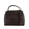 Orciani Sveva Soft Medium Leather Shoulder Bag With Dark Brown Shoulder Strap