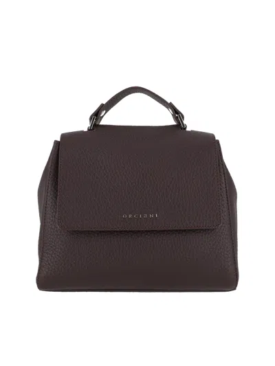 Orciani Sveva Soft Small Leather Handbag With Strap In Red