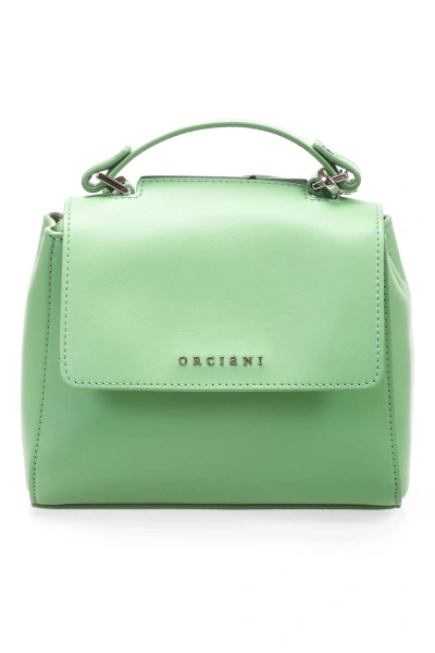 Orciani Sveva Vanity Mini Leather Handbag In Green