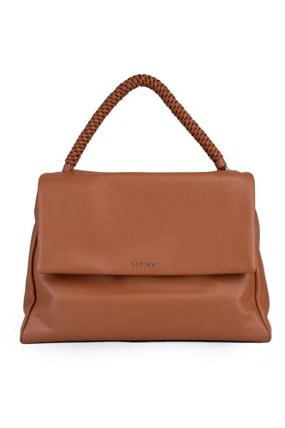 Orciani Sveva Xl Sense Scooby Leather Bag In Cuoio