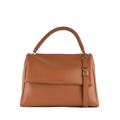 Orciani Sveva Xl Sense Scooby Leather-colored Shoulder Bag With Shoulder Strap In Brown