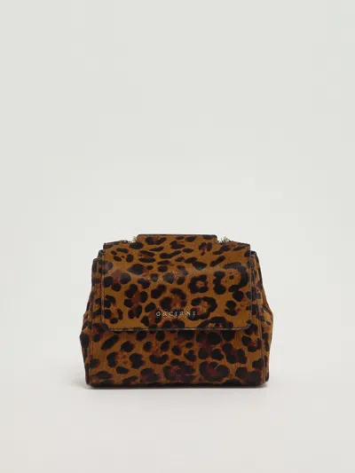 Orciani Sveva Xs Con Catena Shoulder Bag In Animal Print