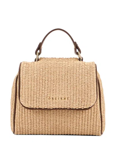 Orciani Sveva Zanzibar Mini Leather-trim Tote Bag In Yellow