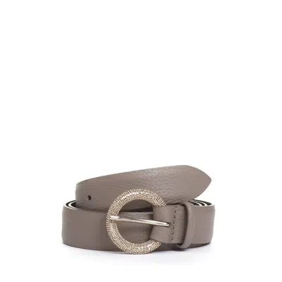 Orciani Taupe Leather Belt In Neutral