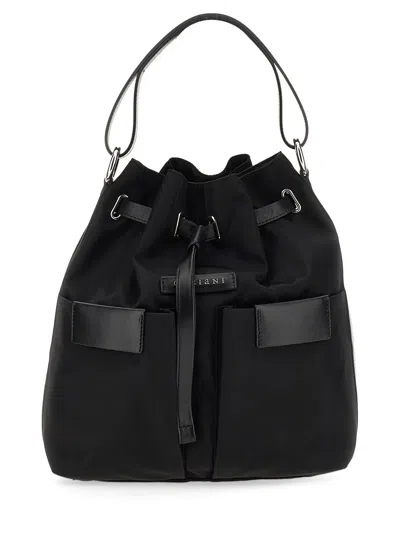 Orciani Tessa Liberty Bucket Bag In Black