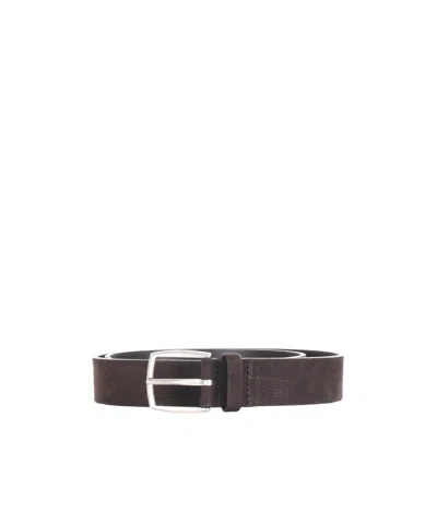 Orciani Textured Buckle Belt In Black