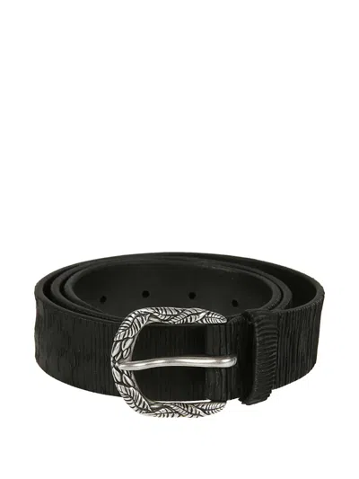 Orciani Textured Buckle Belt In Orange