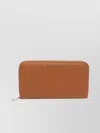 Orciani Textured Finish Zip Purse In Brown