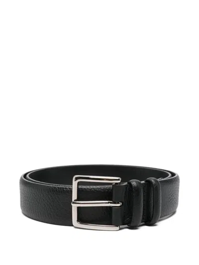 Orciani Textured Leather Belt In Black