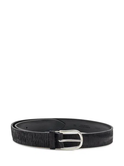 Orciani Textured Leather Belt In Nero