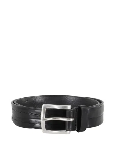 Orciani Textured Leather Belt In Orange