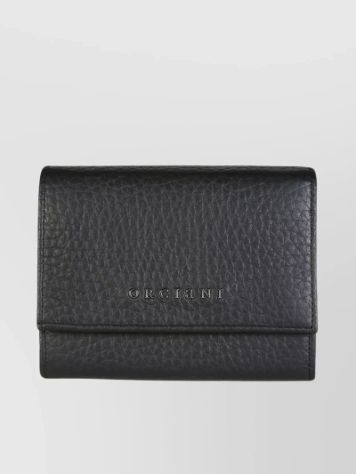 Orciani Textured Leather Bifold Wallet In Black
