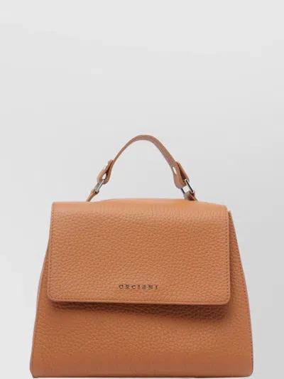 Orciani Textured Top Handle Shoulder Bag With Metal Hardware
