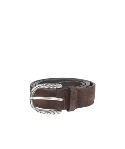 Orciani Textured-buckle Belt In Multi