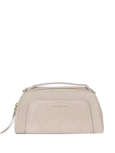 Orciani The Address 26 Nabucco Leather Shoulder Bag In Orange