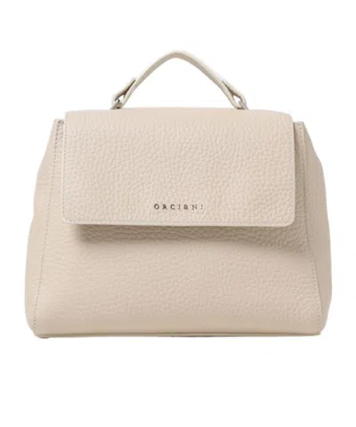 Orciani Top Handle Tote In Nude
