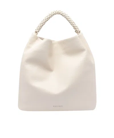Orciani Top Handle Tote In Nude