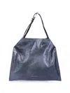 Orciani Trinity M Lagoon Smooth Leather Shoulder Bag In Blue