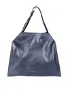 Orciani Trinity M Lagoon Smooth Leather Shoulder Bag In Blue