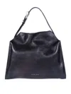 Orciani Trinity M Lagoon Textured Leather Shoulder Bag In Black