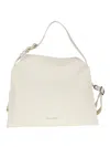 Orciani Trinity Medium Textured Leather Shoulder Bag In White