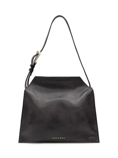 Orciani Trinity S Lagoon Shoulder Bag In Nero