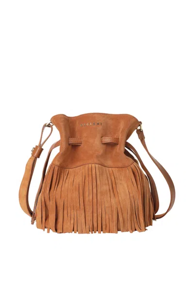 Orciani Twist Naif Fringed Bag In Brown