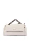 Orciani Twisted-handle Grained-leather Shoulder Bag In Neutral