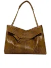 Orciani Venus Python-print Chain-strap Shoulder Bag In Brown