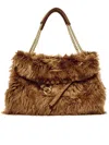Orciani Medium Venus Wolf Chain-strap Shoulder Bag In Brown
