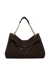 Orciani Venus Peach Fringe-detail Suede Tote Bag In Brown
