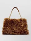 Orciani Venus Chain Strap Shoulder Bag Top Handle In Brown
