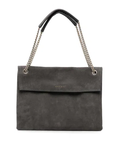 Orciani Venus Nabucco Midi Leather Shoulder Bag In Grey