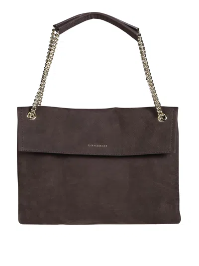 Orciani Venus Nabucco Midi Nubuck Leather Shoulder Bag In Purple