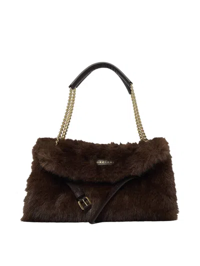 Orciani Venus S Furry Bag In Brown