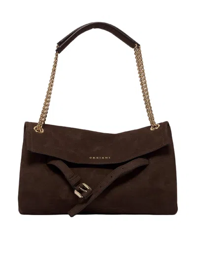 Orciani Venus S Nabucco Nubuck Leather Bag In Brown