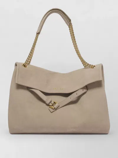 Orciani Venus Shoulder Bag Chain Strap In Neutral
