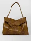 Orciani Venus Python-print Chain-strap Shoulder Bag In Brown