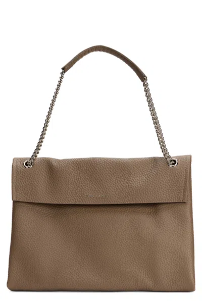 Orciani Venus Soft Midi Shoulder Bag In Leather In Brown