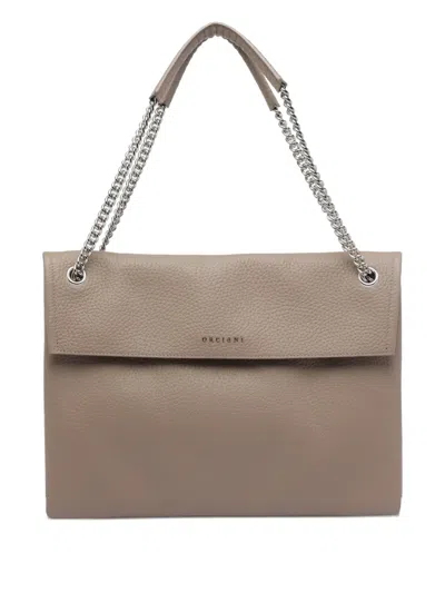 Orciani Venus Soft Midi Shoulder Bag In Neutral