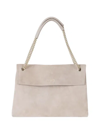 Orciani Venus Suede Tote Bag In Neutral