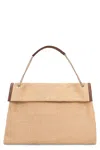 Orciani Large Venus Soft Leather-trim Shoulder Bag In Brown