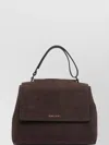 Orciani Structured Brown Leather Shoulder Bag In Brown