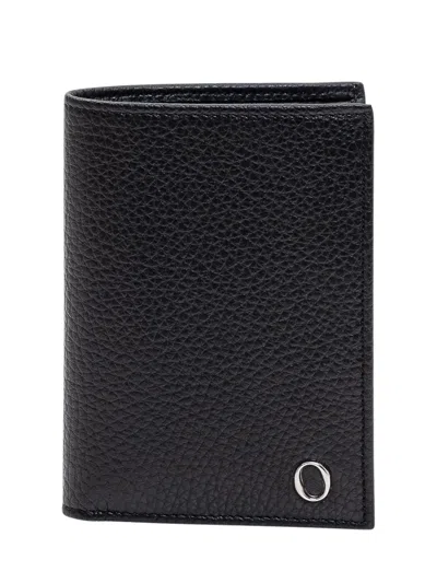 Orciani Vertical Mini Wallet With Metallic Logo In Nero