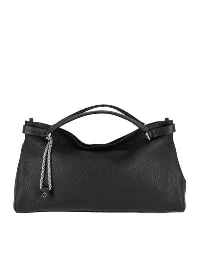 Orciani Virgo M Soft Leather Bag In Black